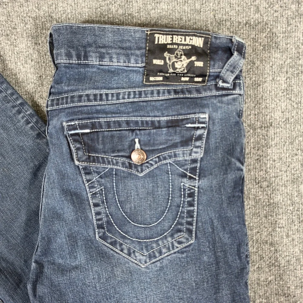 True Religion Ricky Relaxed Straight Jeans Mens Blue Denim Tag 38 Actual 36x31